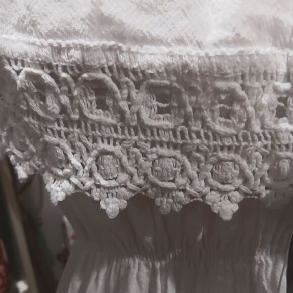 Zury white dress NWT  LG  100 cotton mid line - Picture 4 of 7